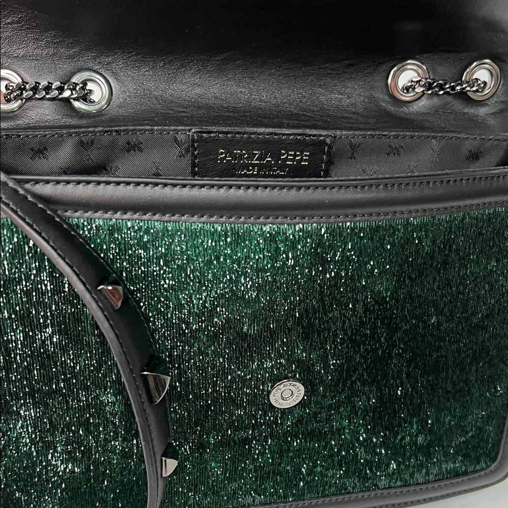 Patrizia Pepe Black and Green Shoulder Bag - Picture 4 of 15